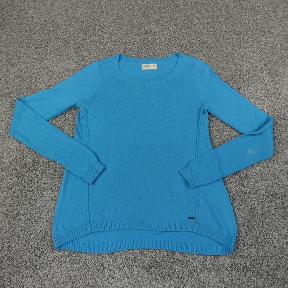 Hollister Sweaters - Hollister Sweater Womens M Blue Knit Pullover Sweatshirt Casual Preppy Surf HCO